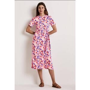 Boden Pink Floral Midi Dress